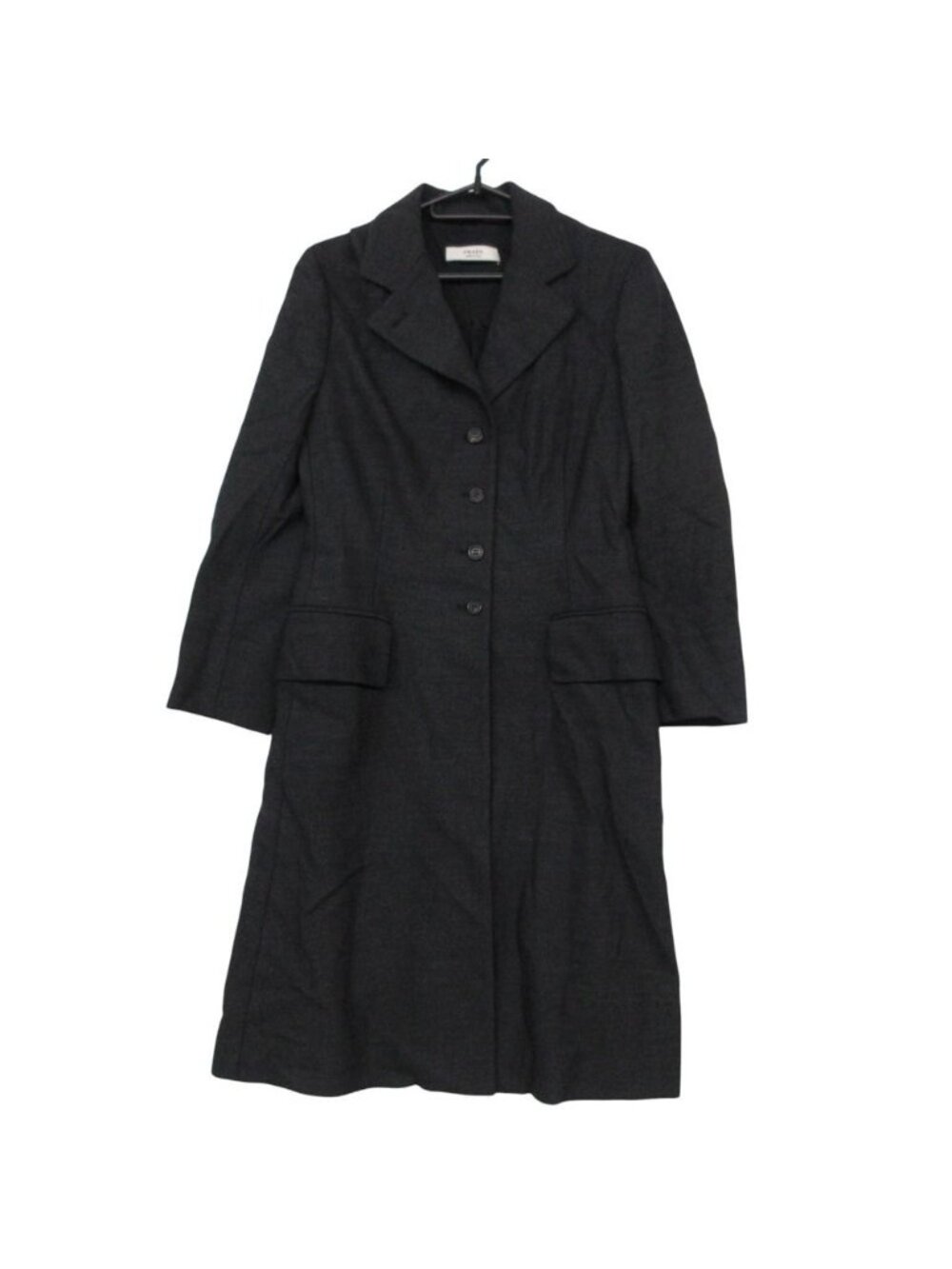 Prada Chesterfield Wool Outer Long Charcoal Gray